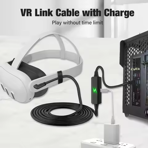 VR Link Cable For Meta Quest 3 VR Headset Fast Charging USB3.0 Gen2 to Type-C 5Gbps Data Transfer fo