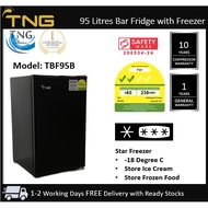 TNG 95 Litres Bar Fridge - Black - Refrigerator with star freezer