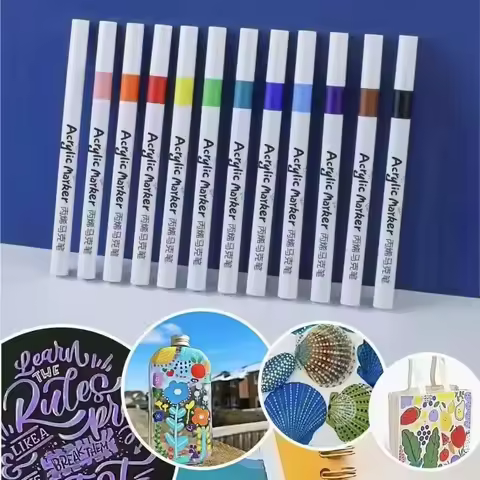 12-60 Color Acrylic Marker Pen Graffiti Painting Brush Quick-drying Watercolor Notepad Marker Highli