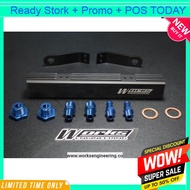 Works Engineering Fuel Rail Kit Mitsubishi 4B11 EVO 10 4G63 4 5 6 7 8 1 2 3 VR4 4G93 Engine Performa