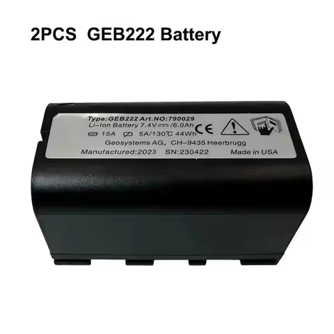 2PCS GEB222 Battery For SWISS TS02 TS06 TS09/12/16 ATX1200 GPS1200 GRX1200 Total Stations 7.4V 6000m