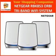 Netgear RBK853 Orbi Tri-Band AX6000 WiFi 6 Mesh System  –With 2 Satellite Extenders Coverage up to 7