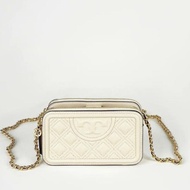 Tory Burch Fleming Double Zip Mini Bag New Cream