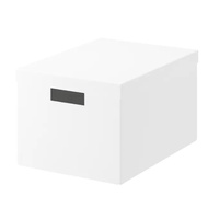 TJENA Storage box with lid, white 25x35x20 cm - for paper, keepsakes or accessories - durable - IKEA
