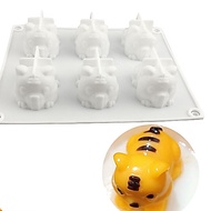 Silicone mold of 6 tigers pouring jelly pudding Silicone Mould