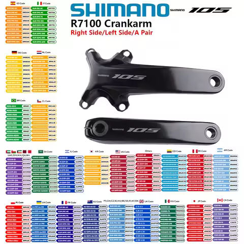 Shimano 105 R7100 Di2 Series Crankset R7100 Crankarm 2x12s Left Right Side/A Pair 165mm 170mm 172.5m