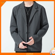 YOF  Men Blazer Single-breasted Solid Color Summer Lapel Pockets Jacket for Daily Wear