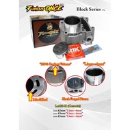 Racing block lc135/y15 63mm /+4mm black forged piston（ceramic block/water level）slip panjang