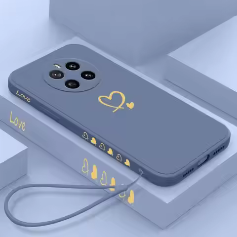 Magic 7 love heart Liquid lanyard Silicone Phone Case For Honor Magic7Pro Magic7 Cover