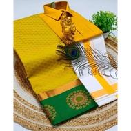 3D LINEN EMBOSSED ART SILK SAREES & COTTON DOTIS, SHIRTS