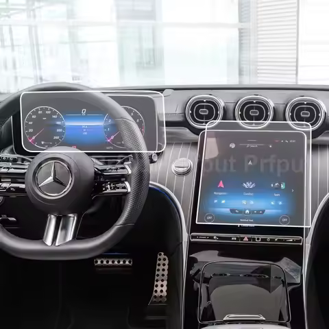 Car Navigtion Tempered Glass LCD Screen Protective Film For Mercedes-Benz C-Class Estate C220d C200 