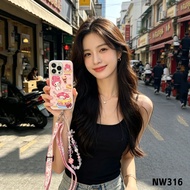 Suitable for Samsung S25 Ultra S24 S23 S22 Plus A12 A52 Crossbody Cartoon Cream IMD Phone Case