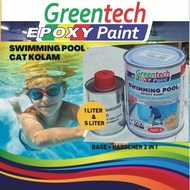 1L EPOXY Swimming Pool Epoxy Paint Pond Paint Cat Kolam Renang Ikan Coating Swimming Pool Paint GREENTECH