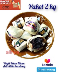 WAJIT KETAN HITAM PAKET 2 KG HARGA GROSIR PABRIKAN/WAJIK BANDUNG BUNGKUS DAUN JAGUNG/CEMILAN DODOL W
