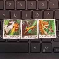 Perangko Singapura 3 Keping Animals of Singapore Zoo 10 35 75 Cent - Prangko