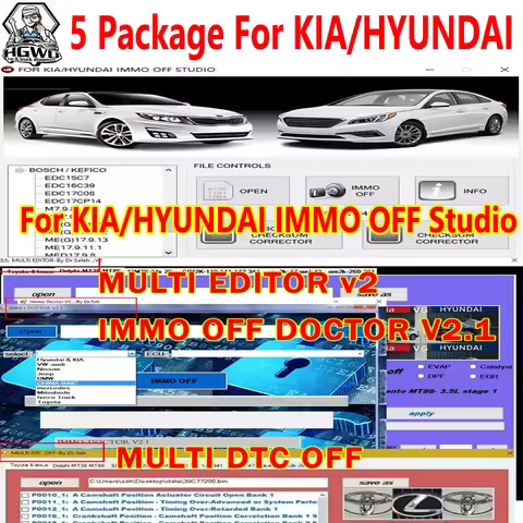 5 Package For Hyundai KIA software KIA HYUNDAI IMMO OFF STUDIO IMMO OFF MULTI EDITOR V2 DT C OFF By 