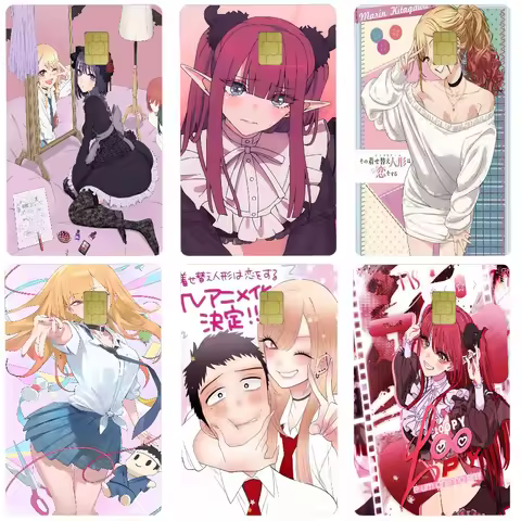 M-marin K-kitagawa Anime Cartoon 1 Set Of 4 Pcs Sticker Film Skin For Credit Card Debit Bank Bus Car