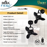 DEKA FIERO Fan FIERO TINY & VIVI 16 Inch 3 Blades 12 Speed DC Motor With Remote Control Ceiling Fan 