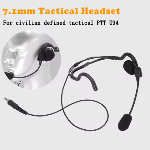 Tactical Radio 7.1mm U174 Plug Headset Earpiece Microphone with U94 PTT For Kenwood Baofeng UV-5R UV