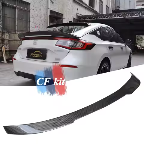 OTD Style Ducktail Carbon Fiber Spoiler Rear Trunk Boot Lip Wing For Honda CIVIC FL1 FL4 TYPE-R HATC