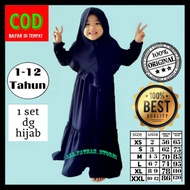 GAMIS HITAM DAN PUTIH ANAK PEREMPUAN USIA 1-12 TAHUN MURAH