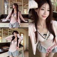 OFF SHOP New 2025 Cardigan/Single Strap Simple Korean Style Lace Trim' FY968/FY969