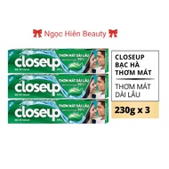 (Combo 3 Tuýp) Kem đánh răng CLOSEUP 230g Bạc Hà