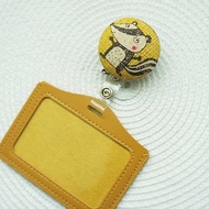 Lovely【日本布】松鼠伸縮扣環 +卡套、悠遊卡、證件套