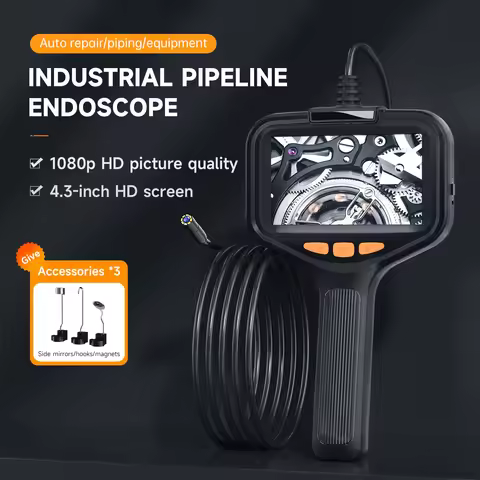 Single lens Industrial Endoscope Camera 4.3'' HD1080P 8MM Handheld Pipe Sewer Inspection Borescope I