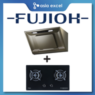 FUJIOH FR-SC2090 90CM CHIMNEY HOOD + FUJIOH FH-GS6520 SVGL 2 BURNER GLASS GAS HOB