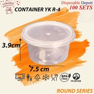 YOKOKO YKR4 PP Round Plastic Container With LIDS / Bekas Dadih Jeli / Disposable Plastis Food contai