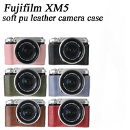 PU Leather Fujifilm XM5 Camera Case Bag Half Body Cover For Fujifilm XM5 X-M5 Protective Case