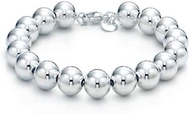 925 Sterling Silver 4MM-10M Italian Bead Ball Chain Bracelet- Handmade Bead Italian Bracelet, Silver
