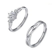 san* Modern Adjustable Entangled Rings Accessory for Women Sturdy Brass Wedding Band