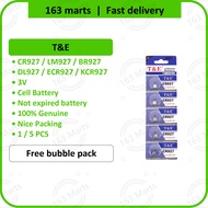 T&E miniature battery coin cell button bateri batteri 3V CR927 BR927 DL927 ECR927 LM927 KCR927