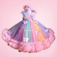 RAINBOW BUTTERFLY BALL GOWN KIDS GOWN PRINCESS GOWN KIDS GIRL