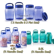 READY STOCK Tupperware (1.5L Handle & Flat Seal 3L with Handle Seal) Royale Blue Universal Jar Quad 