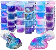 48 Packs Unicorn Galaxy Slime, Colorful Sludgy Gooey Fidget Galaxy Slime Kit for Sensory and Tactile Stimulation, Prize, Party Slime Favors