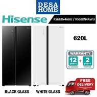 [FREE DELIVERY WITHIN KL] HISENSE RS688N4ABU / RS688N4AWU  REPLACE  RS686N4AWU  620L SIDE BY SIDE INVERTER FRIDGE