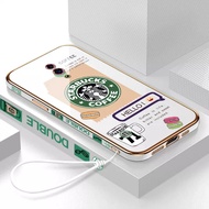 Plating Starbucks for Oppo RENO Oppo RENO 2 Oppo RENO Z Oppo RENO 3 Oppo RENO 3Pro Oppo RENO 2F straight edge mobile phone case