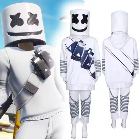 Cotton Candy Kids DJ Marshmello Fancy Dress Up Boys Suit Fortnite Masked Music Producer Christopher 