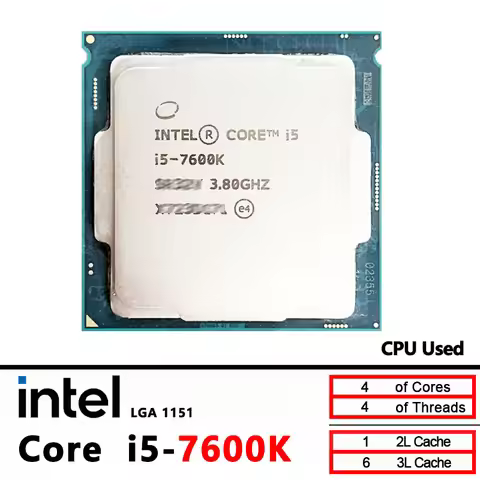 Intel Used Core i5-7600K i5 7600K 3.8 GHz 6M 91W LGA 1151