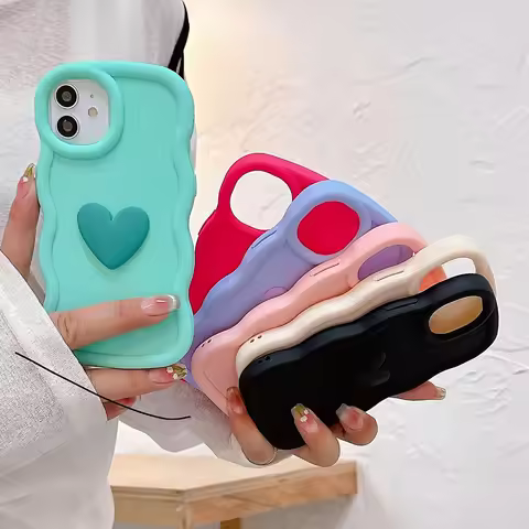 Moto EDGE 40 Neo 5G Love Heart Candy Wavy Silicone Case On For Motorola Moto G04 G14 G24 G34 G54 5G 