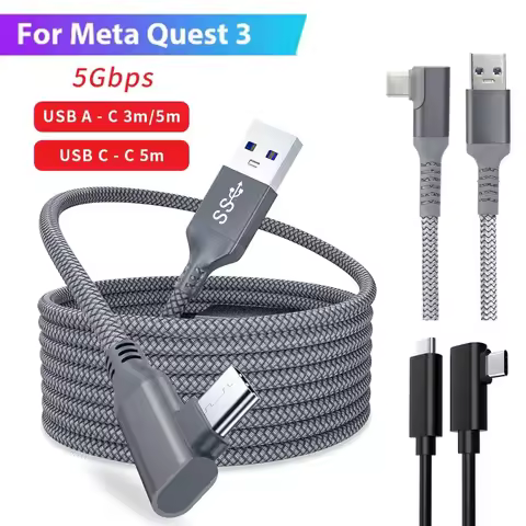 3-5M Data Line Charging Cable for Meta Quest 3S /3/2 Pico4 3.0 USB Cable Type C Data Transfer USB-A 