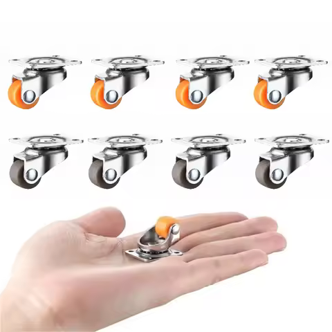 0.5inch Universal Wheel Furniture Caster with Soft Rubber 360° Rotation Pulley Furniture Trash Stora