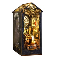 DIY Book Nook Kit DIY Booknook Bookshelf Insert Decor Alley with Lights 3D Wooden Puzzle Decorative 