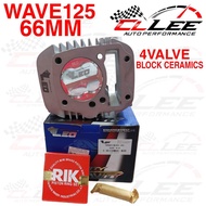 CERAMIC BLOCK 4 VALVE WAVE125 66MM LEO 4 VALVE BLOCK CERAMIC BLOCK RACING 66MM W125 LEO