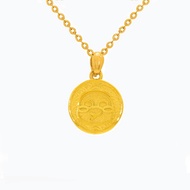 Zodiac Snake Coin Pendant in 999 Pure Gold