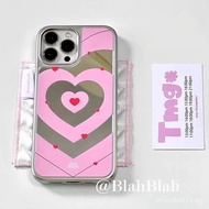 Heart Wave Electroplated Silver Edge Mirror Phone Case For Samsung A26 A25 A15 F15 A53 A35 A36 A17 M