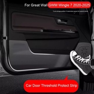 Car B-Pillar Door Trunk Protect Sill Pad For Great Wall GWM Wingle 7 2020-2025 Leather Anti-Kicks Ma
